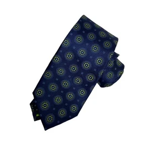 Ted Baker Men's Necktie 100% Silk Colorful Blue Green Turquoise Circles - Picture 1 of 5