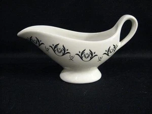 MAYER CHINA USA 467 RESTAURANT WARE INDIVIDUAL GRAVY / SAUCE BOAT - WHITE/ BLACK - Picture 1 of 1