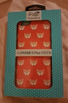 New iFrogz Chemistry Case for iPHONE 6 Plus. NIB. Orange w/ Fox Characters. - Image 1 of 2