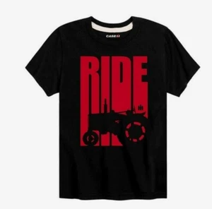 Case IH Black Retro Ride Tractor IH Boys Short Sleeve T-Shirt - Picture 1 of 4