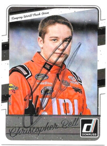 CHRISTOPHER BELL autographed 2017 DONRUSS #83 NASCAR RISING STAR