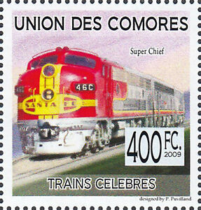 Komoren MNH Eisenbahn Lokomotive Diesel Santa Fe Super Chief Usa Amerika / 342