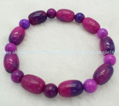 Pulseira elástica moda 10x14mm coluna sugilita roxa contas de pedra preciosa 7,5" AAA - Imagem 1 de 4
