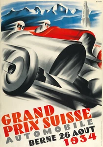 Carteles de carreras Gran Premio Suizo A3/A4 automóvil Kaspar Ernst Graf - Imagen 1 de 8