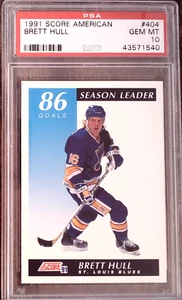 BRETT HULL 1991 Score American #404 season leader + FREE SHIPPING! - Picture 1 of 2