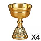 4x Embossed Candle Holder Brass Candle Cup For Table Centerpieces Home Decor