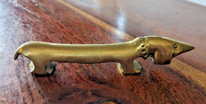 Vintage brass Bottle Opener Dachshund Weiner Dog Figurine Walter Bosse 4 ¼”