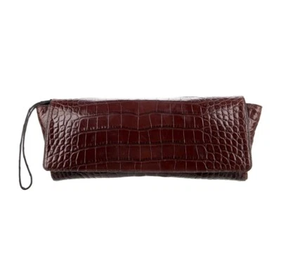 Bolso clutch BRUNELLO CUCINELLI rico coñac marrón cocodrilo genuino 15" X 6,5" Foto 1 de 4