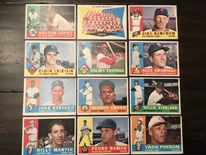 ⚾️⚾️Lote de 12 tarjetas de béisbol 1960 Topps Team Card de Billy Martin Reds Bonito lote - Imagen 1 de 12