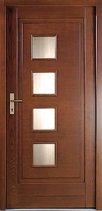 Massive individuell hergestellte Haustür in Holz, 78 mm, 3 Fachverglasung - Bild 1 von 1