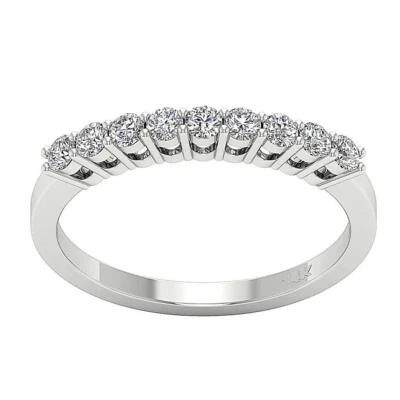 Anniversary Stackable Ring 0.55Ct SI1 G Genuine Diamond 14K White Gold Appraisal - Image 1 of 4