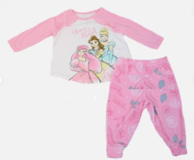 DISNEY GIRLS PRINCESS  2 PIECE SOFT MICRO FLEECE PAJAMA SET(PINK 4T)NWT - Image 1 of 3