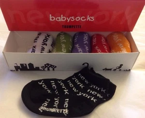 TRUMPETTE NEW YORK Multicolor 6 Pair Baby Socks 0-12M Unisex Gift NIB - Picture 1 of 4