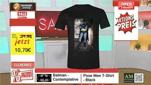 Maglietta Nero - Batman - Contemplative Posa - Taglia L - Nuovo/Originale - Imagen 1 de 2