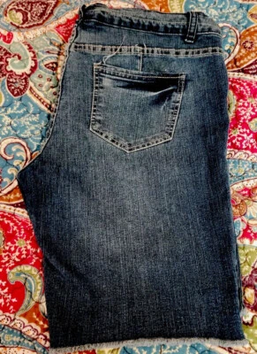 90 年代 BONGO 13 34 5 件装高腰蓝色牛仔裤流苏弹力短裤水钻 — 第 1/4 张图片