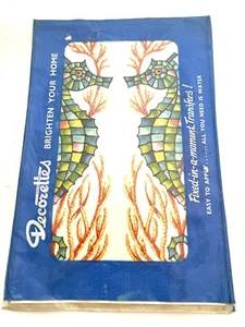 Vintage Decorettes Transfer Baby Nursery 60’s Retro Seahorse Wall Decal - Picture 1 of 10