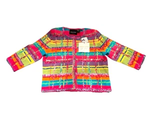 Michael Simon Vintage Bright Fun Colors Confetti Sweater Size M Easter Perfect - Picture 1 of 6