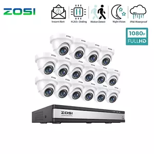 ZOSI H.265+ 1080p 16CH Security Dome Camera System Waterproof CCTV Outdoor - Picture 1 of 10