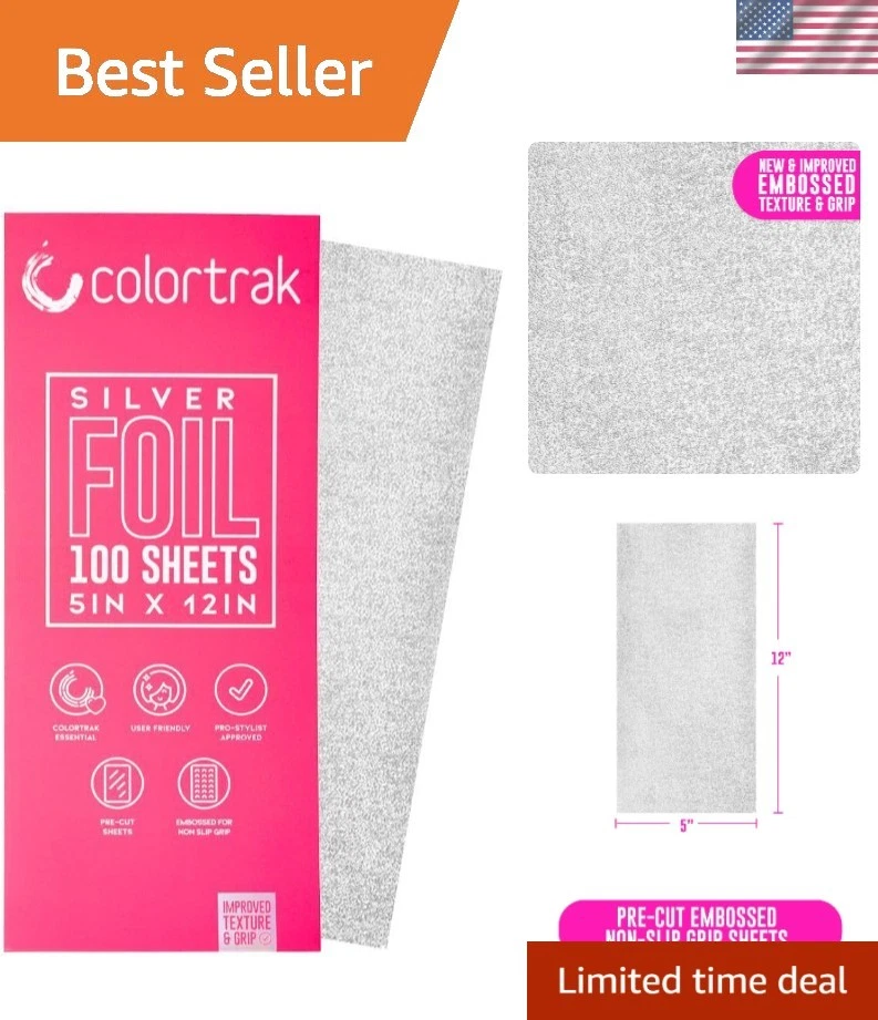 Extra Long 5 x 16 Inch Hair Coloring Foil Sheets - 200 Silver Pre-Cut Sheets - Image 1 of 4