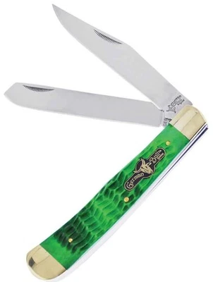 German Bull Int Trapper Pocket Knife Stainless Steel Blades Jigged Bone Handle - Image 1 of 4