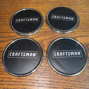 4 Craftsman Drink 4" Coaster Set Chrome Plated & Black - Foto 1 di 3