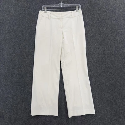 Calça social feminina Trina Turk 2 marfim forrada perna reta feita nos EUA - Imagem 1 de 4