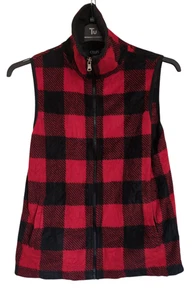 Chaps Sports Outdoors Full Zip Gillet Bodywarmer Vest M Red Black Gingham - Picture 1 of 5