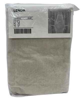 Dos cortinas Ikea Bc LENDA 2 paneles con lazos algodón 55" x 98” beige arena tostado NUEVO Foto 1 de 4