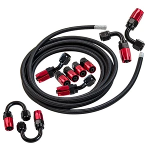 Universal -6AN AN6 6-AN Oil Fuel Line +0 45 90 180 Degree Hose End Fitting Black - Picture 1 of 12
