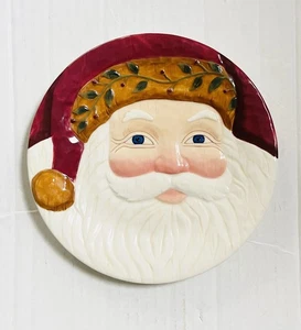 "Plato facial de Papá Noel invierno en casa corazón popular Demdaco vintage Kathy Killip 8""" - Imagen 1 de 4