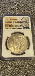 1921-P  $1  MORGAN SILVER DOLLAR COIN "PHILADELPHIA MINT"  NGC BU - Picture 1 of 2
