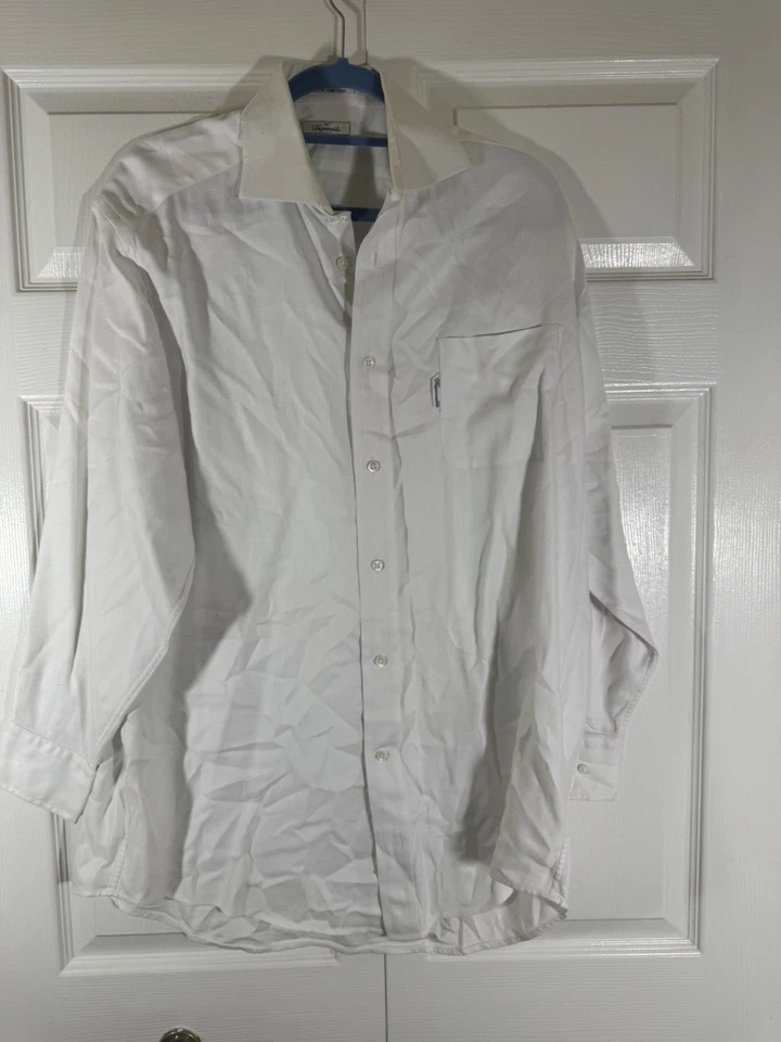 Camisa de vestir de colección Faconnable para hombre talla 16 blanca todo algodón manga larga Foto 1 de 4