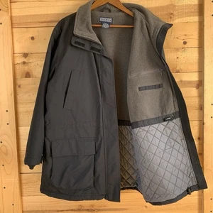 Lands End Women’s XL Heavy Winter Coat Lined Removable Hood Pockets EUC Black - Picture 1 of 7