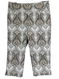 Coconut Row Palm Beach Damen 8 Caprihose Paisley schwarz grau silber - Bild 1 von 8