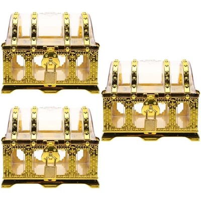  3 PCS Decorative Storage Box Treasure Small Chest Handheld Vintage - Image 1 of 4