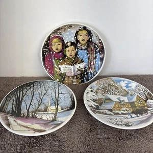 Vintage 3er Set Weihnachtsgrüße englische Eisenstein Keramik England 7" Teller - Bild 1 von 12