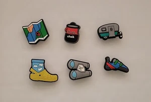 6PCS Camping Shoe/Bogg Bag/Wristband Charms, Outdoors Travel Charms - Picture 1 of 1