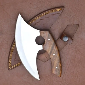 Handmade Stainless Steel Ulu Rocker Knife Used For Hunting Pizza Cutting Kitchen - Picture 1 of 7