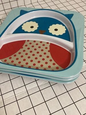 Juego de X3 platos de búho para niños de melamina Skip*Hop Zoo - sin BPA y PVC. Foto 1 de 4