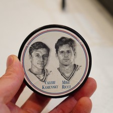 Colorado AVALANCHE 1997 Burger King VALERI KAMENSKY MIKE RICCI Hockey Puck