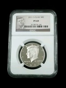 2011 S 50C PROOF CLAD Kennedy Hall Dollar NGC PF 69 #3189 - Picture 1 of 3