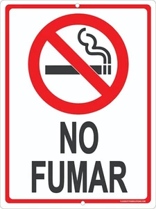 No Fumar Firmar No Smoking Sign | Spanish | Metal | 9x12" | USA Made | Rustproof - Picture 1 of 5