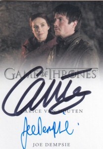 Game Of Thrones Inflexions Dual Autograph Card Carice Van Houten and Joe Dempsie