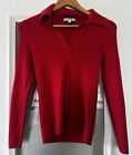 & Other Stories, Women?s Fitted Ribbed Red Collar Top, Size S. 