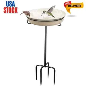 28In Freestanding Birdbaths Bowl Outdoor, Free Standing Garden Bird Bath Bird - Picture 1 of 7