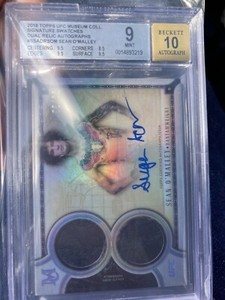 2018 Topps UFC Museum Collection SEAN O'MALLEY Dual RPARelic90 RC Auto Becket 10