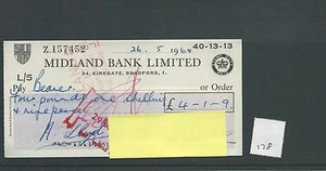 SCHECK - CH178 - GEBRAUCHT - 60er Jahre - MIDLAND BANK, KIRKGATE, BRADFORD - Bild 1 von 1