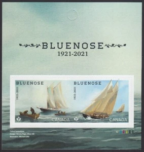Canadá 2021 MNH - VELERO AZUL - FRONTAL Folleto Página de 2 sellos - Imagen 1 de 2