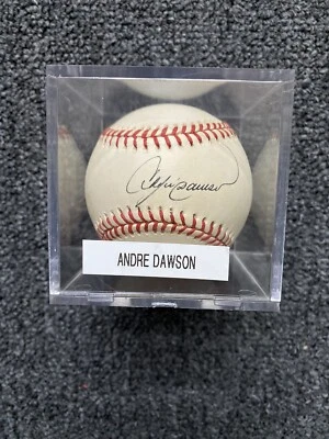 Andre Dawson Signed Autographed Rawlings Baseball Montreal Expos Acrylic Case - Image 1 of 3