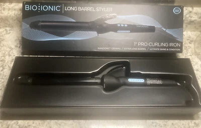 Bio Ionic Long Barrel Styler 1”Pro Curling Iron Moisturizing Heat NEW - Image 1 of 2